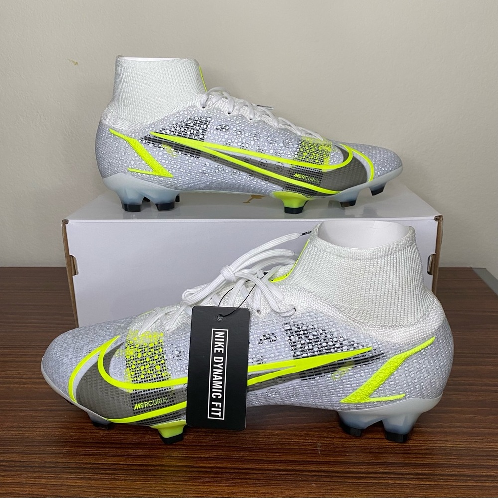 Nike Mercurial Superfly 8 Elite FG Volt Silver Safari Black CV0958-107 Men Sz 12